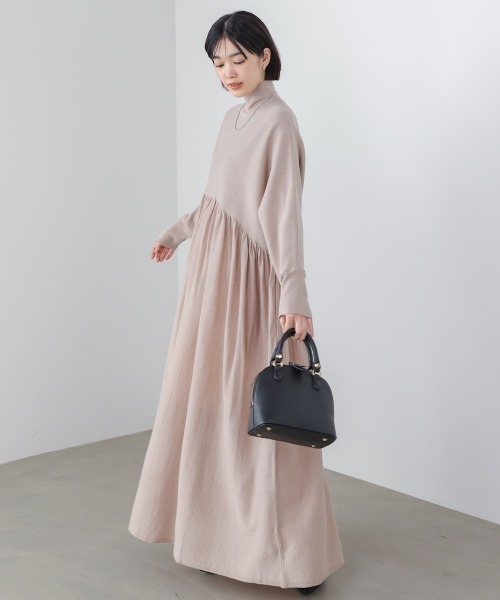 Bou Jeloud（ブージュルード）の「ギャザーニットワンピース（ワンピース・レディース・オレンジ/ブラック/ベージュ・FREE）」の11枚目の写真