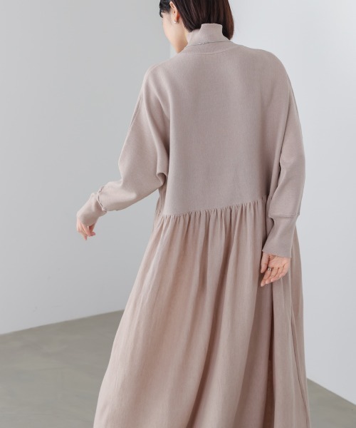 Bou Jeloud（ブージュルード）の「ギャザーニットワンピース（ワンピース・レディース・オレンジ/ブラック/ベージュ・FREE）」の14枚目の写真