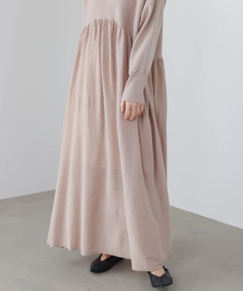 Bou Jeloud（ブージュルード）の「ギャザーニットワンピース（ワンピース・レディース・オレンジ/ブラック/ベージュ・FREE）」の15枚目の写真