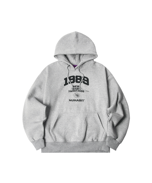 NUHABIT(ニューハビット)の「N/H NHH LOGO オーバーサイズ 起毛 フードパーカー (SOH4-2NH1130)(パーカー・メンズ・ライトグレー/ブラック/ネイビー/グレー・MEDIUM/LARGE/X-LARGE)」の1枚目の写真