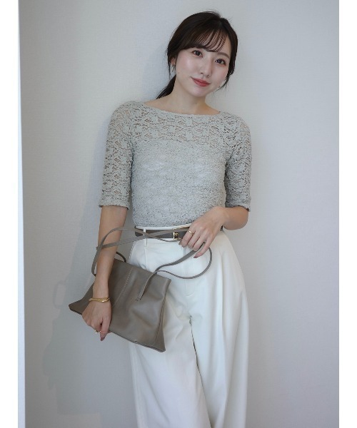 シュリンクレースボートネックプルオーバー