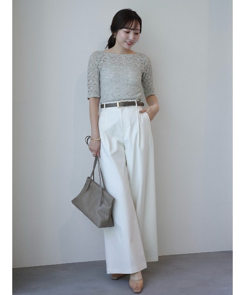 シュリンクレースボートネックプルオーバー