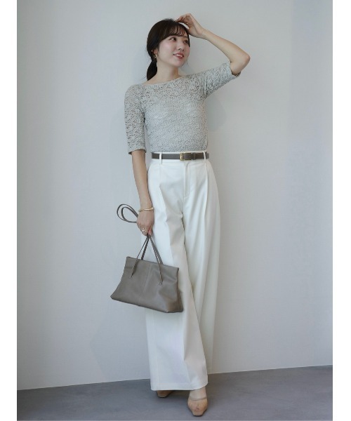 シュリンクレースボートネックプルオーバー