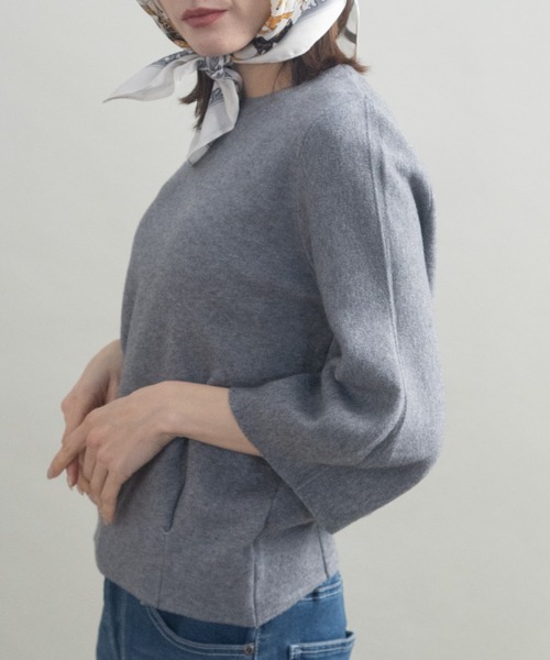 lodie(ロディ)の「バルーン袖 モチモチニット(ニット/セーター・レディース・ブラック/アイボリー/レッド/イエロー/グレー・FREE)」の3枚目の写真