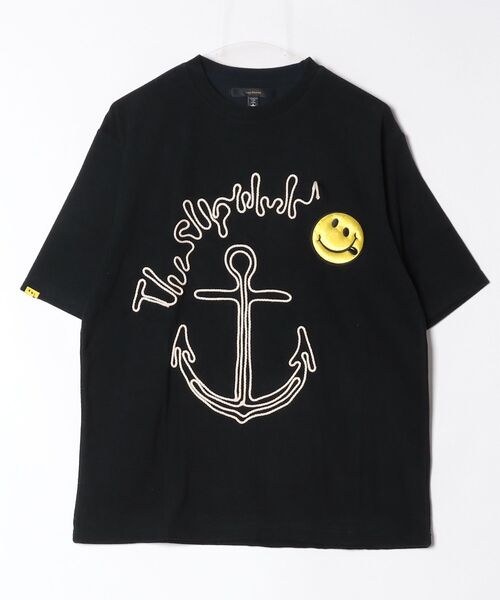 STUD MUFFIN（スタッドマフィン）の「STUD MUFFIN/スタッドマフィン/パイル アンカーロープ刺繍スマイルパッチオーバーサイズSS Tシャツ/614-02880（Tシャツ/カットソー・メンズ・ブラック・3/2）」の4枚目の写真