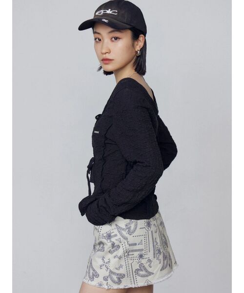 EMODA（エモダ）の「ボックスミニスカート（スカート・レディース・アイボリー/ブラック/ブラウン・SMALL/MEDIUM）」の19枚目の写真