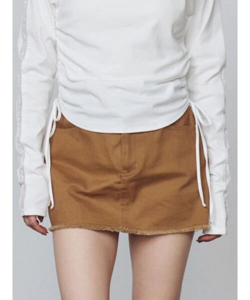 EMODA（エモダ）の「ボックスミニスカート（スカート・レディース・アイボリー/ブラック/ブラウン・SMALL/MEDIUM）」の21枚目の写真