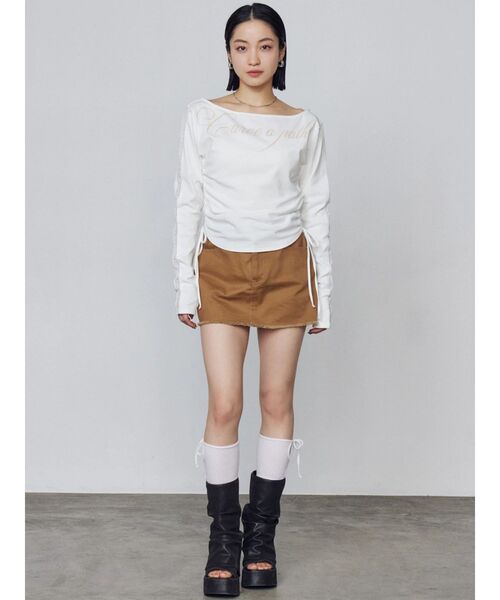 EMODA（エモダ）の「ボックスミニスカート（スカート・レディース・アイボリー/ブラック/ブラウン・SMALL/MEDIUM）」の22枚目の写真