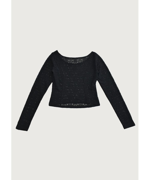 kiehtova（キエトヴァ）の「【kiehtova】LACE TEXTURE TOPS/レーステクスチャートップス（Tシャツ/カットソー・レディース・ホワイト/ブラック・FREE）」の7枚目の写真