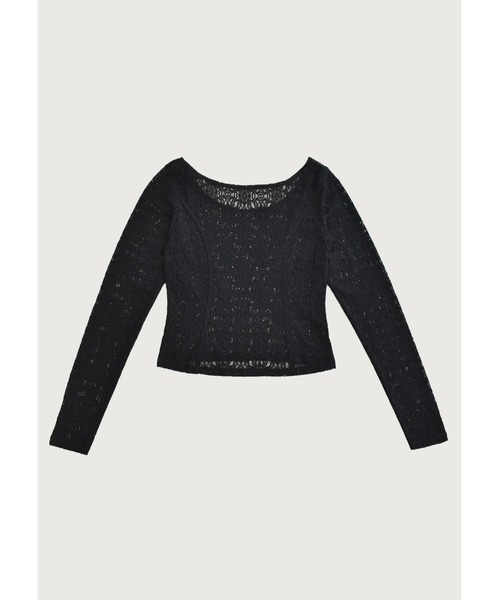 kiehtova（キエトヴァ）の「【kiehtova】LACE TEXTURE TOPS/レーステクスチャートップス（Tシャツ/カットソー・レディース・ホワイト/ブラック・FREE）」の8枚目の写真