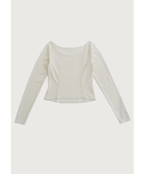 kiehtova（キエトヴァ）の「【kiehtova】LACE TEXTURE TOPS/レーステクスチャートップス（Tシャツ/カットソー・レディース・ホワイト/ブラック・FREE）」の11枚目の写真