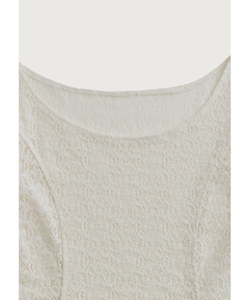 kiehtova（キエトヴァ）の「【kiehtova】LACE TEXTURE TOPS/レーステクスチャートップス（Tシャツ/カットソー・レディース・ホワイト/ブラック・FREE）」の13枚目の写真