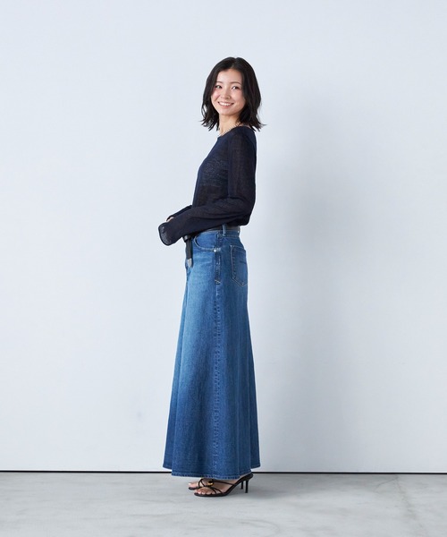 YANUK（ヤヌーク）の「フレアロングスカート（デニムスカート・レディース・ブルー・L/M/S）」の3枚目の写真