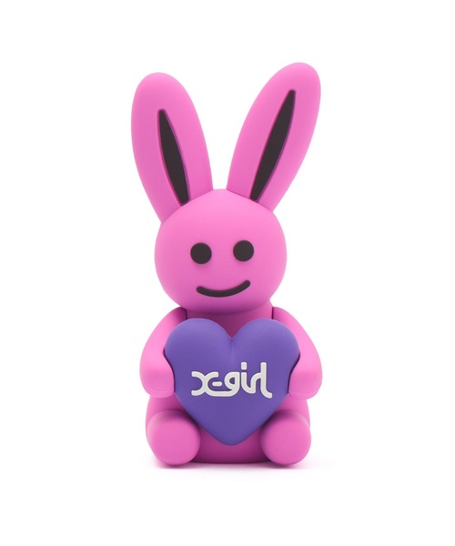 X-girl(エックスガール)の「MILLS LOGO HEART HOLDING BUNNY FIGURE(フィギュア・レディース・ピンク/ホワイト/ブルー/オレンジ・ONE SIZE)」の3枚目の写真