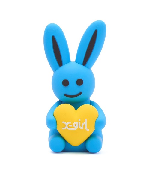 X-girl(エックスガール)の「MILLS LOGO HEART HOLDING BUNNY FIGURE(フィギュア・レディース・ピンク/ホワイト/ブルー/オレンジ・ONE SIZE)」の2枚目の写真