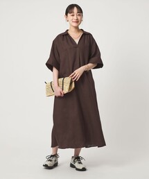 green label relaxing | ［size SHORTあり］リネン シャツ ワンピース(シャツワンピース)