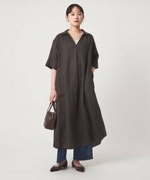 green label relaxing | ［size SHORTあり］リネン シャツ ワンピース(シャツワンピース)