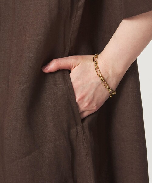 green label relaxing（グリーンレーベルリラクシング）の「［size SHORTあり］リネン シャツ ワンピース（シャツワンピース・レディース・ブラウン/ライトブルー/ダークグレー・SHORT/FREE）」の4枚目の写真