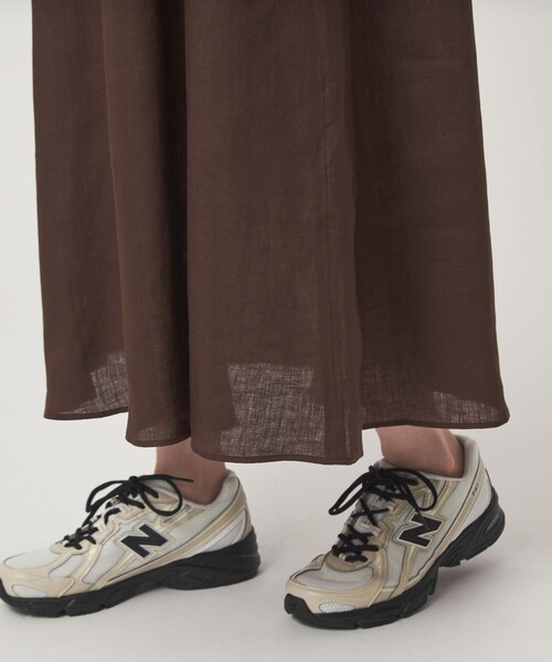 green label relaxing（グリーンレーベルリラクシング）の「［size SHORTあり］リネン シャツ ワンピース（シャツワンピース・レディース・ブラウン/ライトブルー/ダークグレー・SHORT/FREE）」の5枚目の写真