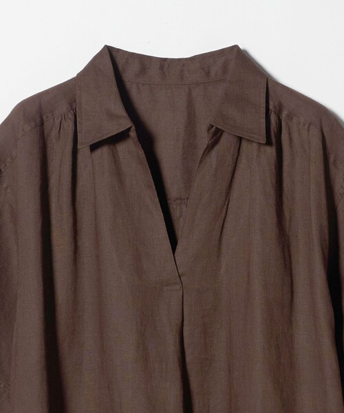 green label relaxing（グリーンレーベルリラクシング）の「［size SHORTあり］リネン シャツ ワンピース（シャツワンピース・レディース・ブラウン/ライトブルー/ダークグレー・SHORT/FREE）」の11枚目の写真