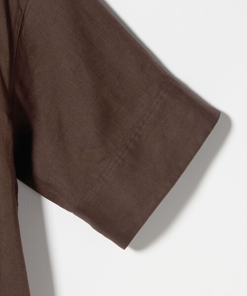 green label relaxing（グリーンレーベルリラクシング）の「［size SHORTあり］リネン シャツ ワンピース（シャツワンピース・レディース・ブラウン/ライトブルー/ダークグレー・SHORT/FREE）」の12枚目の写真