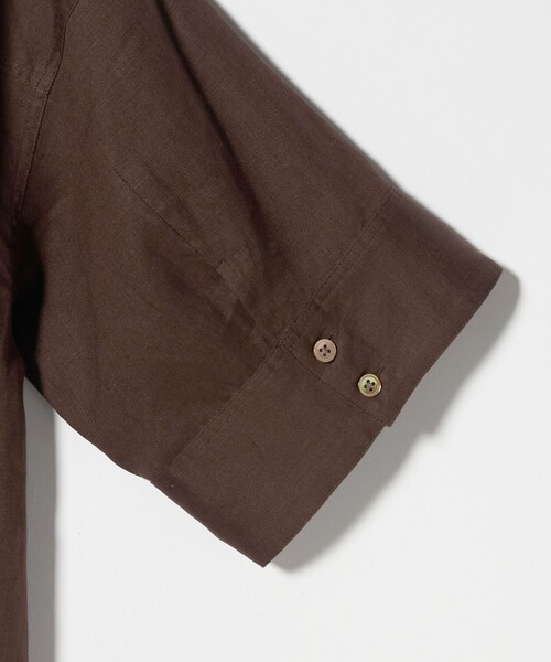 green label relaxing（グリーンレーベルリラクシング）の「［size SHORTあり］リネン シャツ ワンピース（シャツワンピース・レディース・ブラウン/ライトブルー/ダークグレー・SHORT/FREE）」の13枚目の写真