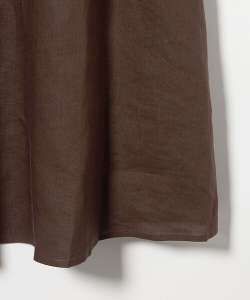 green label relaxing（グリーンレーベルリラクシング）の「［size SHORTあり］リネン シャツ ワンピース（シャツワンピース・レディース・ブラウン/ライトブルー/ダークグレー・SHORT/FREE）」の14枚目の写真