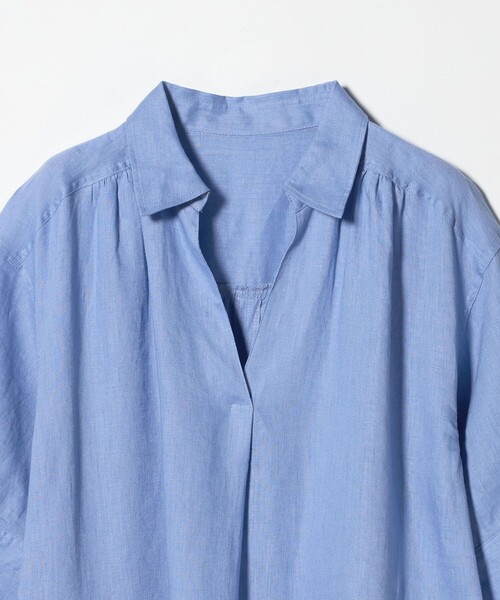 green label relaxing（グリーンレーベルリラクシング）の「［size SHORTあり］リネン シャツ ワンピース（シャツワンピース・レディース・ブラウン/ライトブルー/ダークグレー・SHORT/FREE）」の17枚目の写真