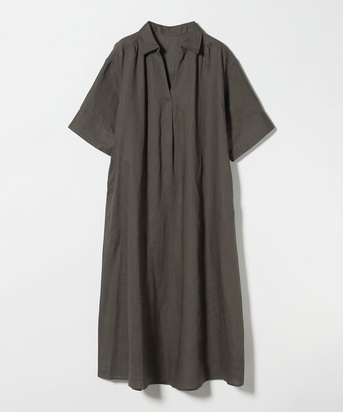 green label relaxing（グリーンレーベルリラクシング）の「［size SHORTあり］リネン シャツ ワンピース（シャツワンピース・レディース・ブラウン/ライトブルー/ダークグレー・SHORT/FREE）」の19枚目の写真