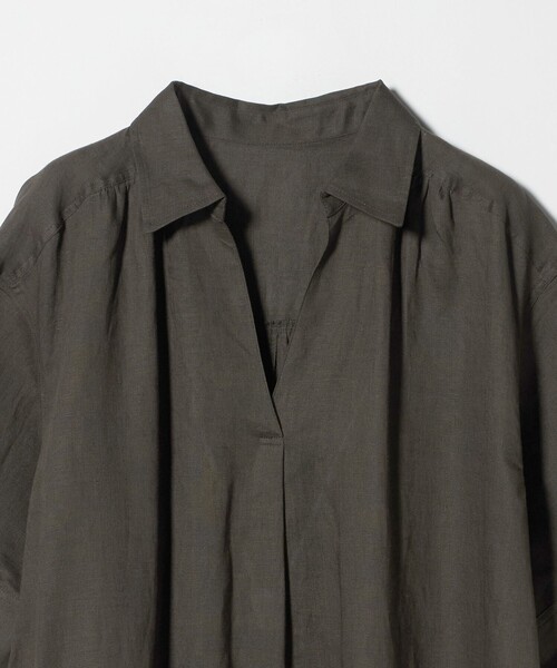 green label relaxing（グリーンレーベルリラクシング）の「［size SHORTあり］リネン シャツ ワンピース（シャツワンピース・レディース・ブラウン/ライトブルー/ダークグレー・SHORT/FREE）」の20枚目の写真