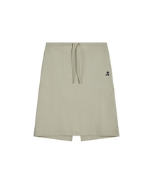 COTTON NYLON MIDI SKIRT - BEIGE