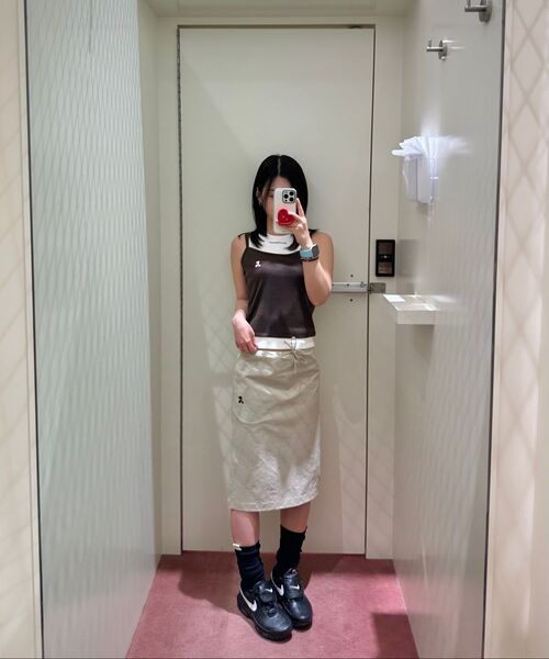 Rest&Recreation（レストアンドレクリエーション）の「COTTON NYLON MIDI SKIRT - BEIGE（スカート・レディース・その他・SMALL/MEDIUM）」の6枚目の写真