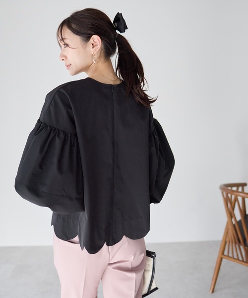 Neige(ネージュ)の「バルーンスリーブスカラップブラウス(シャツ/ブラウス・レディース・ホワイト/ブラック/ブルー・ONE SIZE)」の21枚目の写真