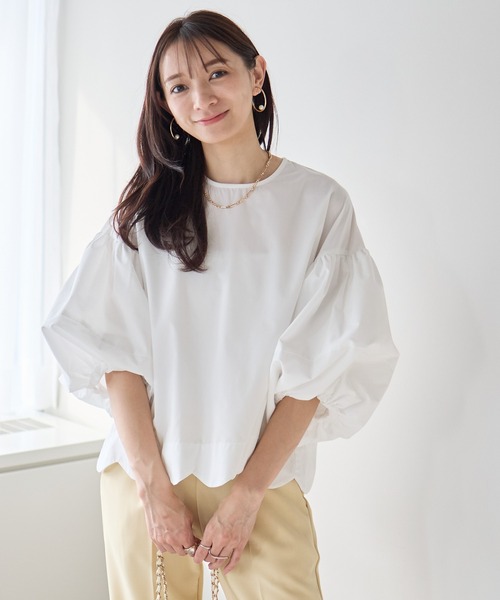Neige(ネージュ)の「バルーンスリーブスカラップブラウス(シャツ/ブラウス・レディース・ホワイト/ブラック/ブルー・ONE SIZE)」の15枚目の写真