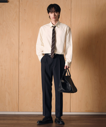 TNGT（ティーエヌジーティー）の「High Wool Blended Comfort Set-up Pants (Navy) TNPA6E100N2（スラックス）」