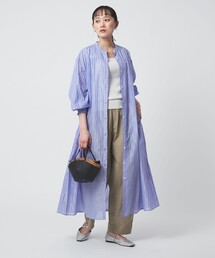 green label relaxing | ギャザー シャツワンピース(シャツワンピース)