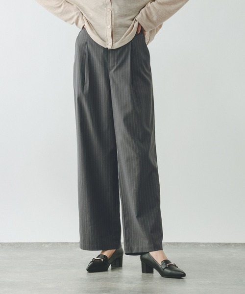 GLOBAL WORK（グローバルワーク）の「イージーケアリネンストレートパンツ/600994（その他パンツ・レディース・ブルー/グレー/グレー系その他/スミクロ/ブラウン/ホワイト系その他・X-LARGE/LARGE/MEDIUM/SMALL）」の5枚目の写真