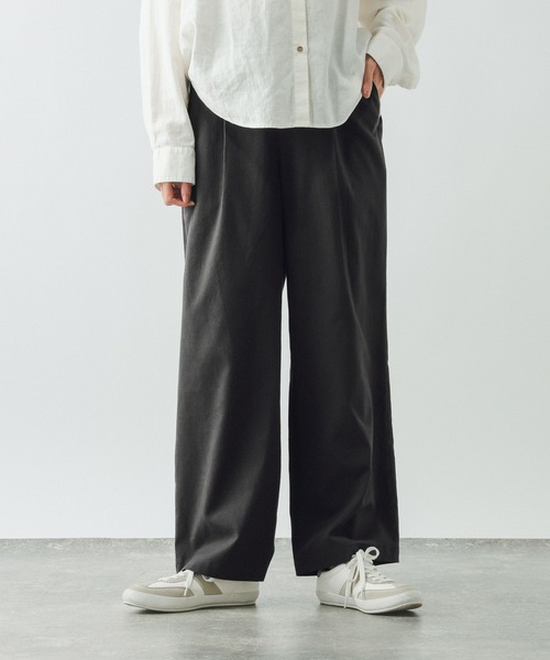 GLOBAL WORK（グローバルワーク）の「イージーケアリネンストレートパンツ/600994（その他パンツ・レディース・ブルー/グレー/グレー系その他/スミクロ/ブラウン/ホワイト系その他・X-LARGE/LARGE/MEDIUM/SMALL）」の3枚目の写真