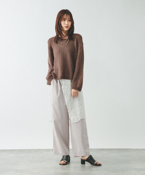 GLOBAL WORK（グローバルワーク）の「イージーケアリネンストレートパンツ/600994（その他パンツ・レディース・ブルー/グレー/グレー系その他/スミクロ/ブラウン/ホワイト系その他・X-LARGE/LARGE/MEDIUM/SMALL）」の7枚目の写真