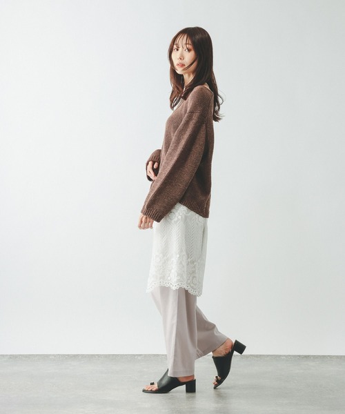 GLOBAL WORK（グローバルワーク）の「イージーケアリネンストレートパンツ/600994（その他パンツ・レディース・ブルー/グレー/グレー系その他/スミクロ/ブラウン/ホワイト系その他・X-LARGE/LARGE/MEDIUM/SMALL）」の8枚目の写真