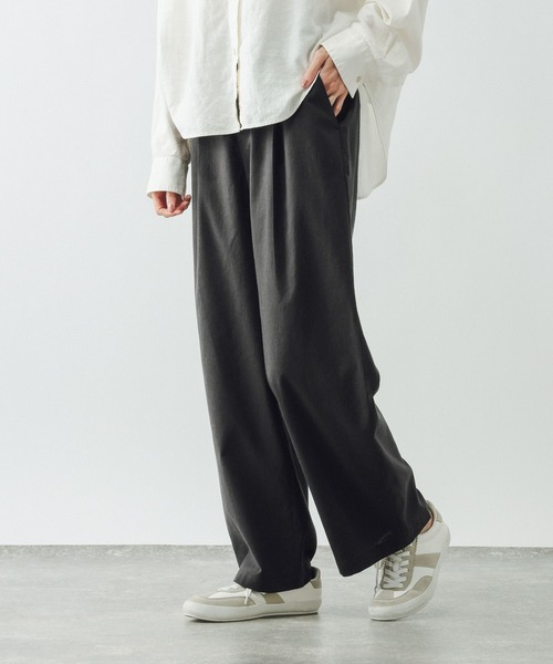 GLOBAL WORK（グローバルワーク）の「イージーケアリネンストレートパンツ/600994（その他パンツ・レディース・ブルー/グレー/グレー系その他/スミクロ/ブラウン/ホワイト系その他・X-LARGE/LARGE/MEDIUM/SMALL）」の14枚目の写真