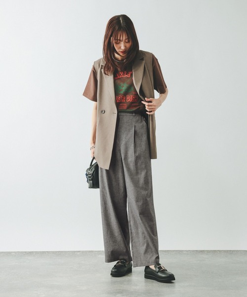 GLOBAL WORK（グローバルワーク）の「イージーケアリネンストレートパンツ/600994（その他パンツ・レディース・ブルー/グレー/グレー系その他/スミクロ/ブラウン/ホワイト系その他・X-LARGE/LARGE/MEDIUM/SMALL）」の15枚目の写真