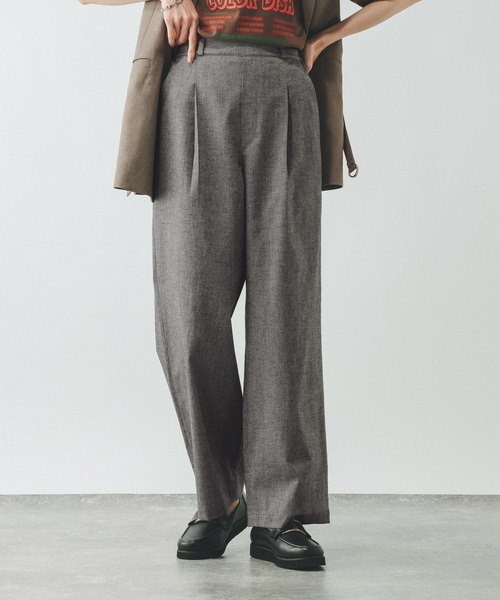 GLOBAL WORK（グローバルワーク）の「イージーケアリネンストレートパンツ/600994（その他パンツ・レディース・ブルー/グレー/グレー系その他/スミクロ/ブラウン/ホワイト系その他・X-LARGE/LARGE/MEDIUM/SMALL）」の18枚目の写真