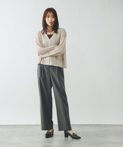 GLOBAL WORK（グローバルワーク）の「イージーケアリネンストレートパンツ/600994（その他パンツ・レディース・ブルー/グレー/グレー系その他/スミクロ/ブラウン/ホワイト系その他・X-LARGE/LARGE/MEDIUM/SMALL）」の19枚目の写真