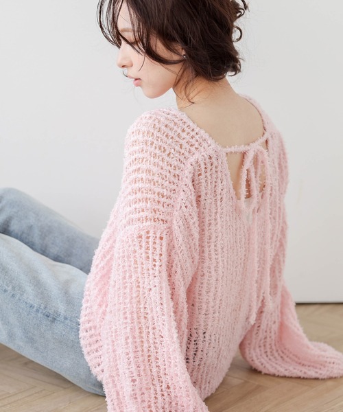 セール】バックオープン ニットプルオーバー（ニット/セーター