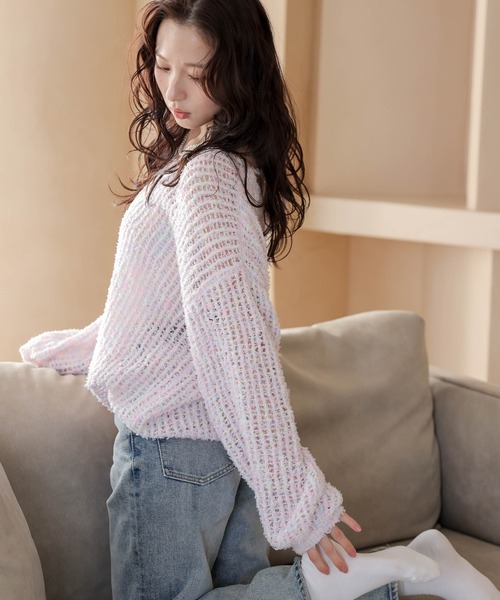 AMELY（エミリー）の「バックオープン ニットプルオーバー（ニット/セーター・レディース・その他/ブラック/クリーム/ブルー/ピンク・フリー）」の14枚目の写真