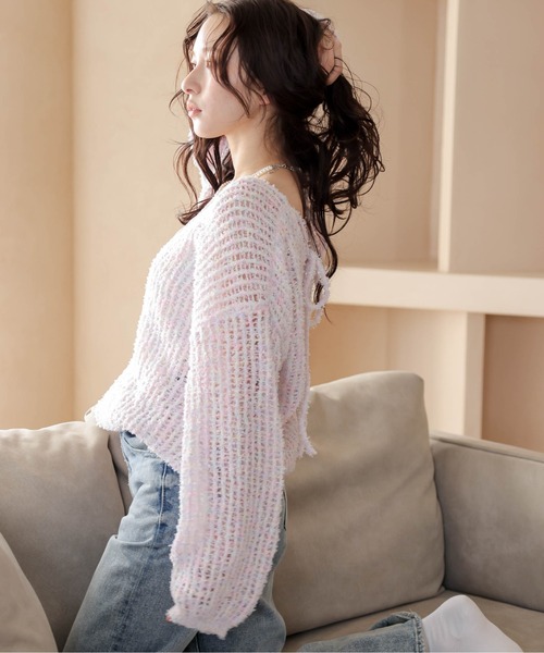 AMELY（エミリー）の「バックオープン ニットプルオーバー（ニット/セーター・レディース・その他/ブラック/クリーム/ブルー/ピンク・フリー）」の15枚目の写真