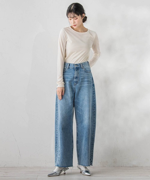 Droite lautreamont(ドロワットロートレアモン)の「シアーベロアカットソー≪手洗い可能≫(Tシャツ/カットソー・レディース・オフホワイト/ブラウン/ピンク・M)」の7枚目の写真