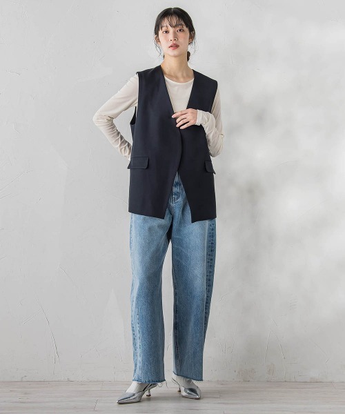 Droite lautreamont(ドロワットロートレアモン)の「シアーベロアカットソー≪手洗い可能≫(Tシャツ/カットソー・レディース・オフホワイト/ブラウン/ピンク・M)」の12枚目の写真