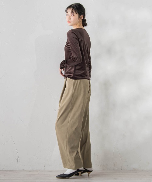 Droite lautreamont(ドロワットロートレアモン)の「シアーベロアカットソー≪手洗い可能≫(Tシャツ/カットソー・レディース・オフホワイト/ブラウン/ピンク・M)」の18枚目の写真